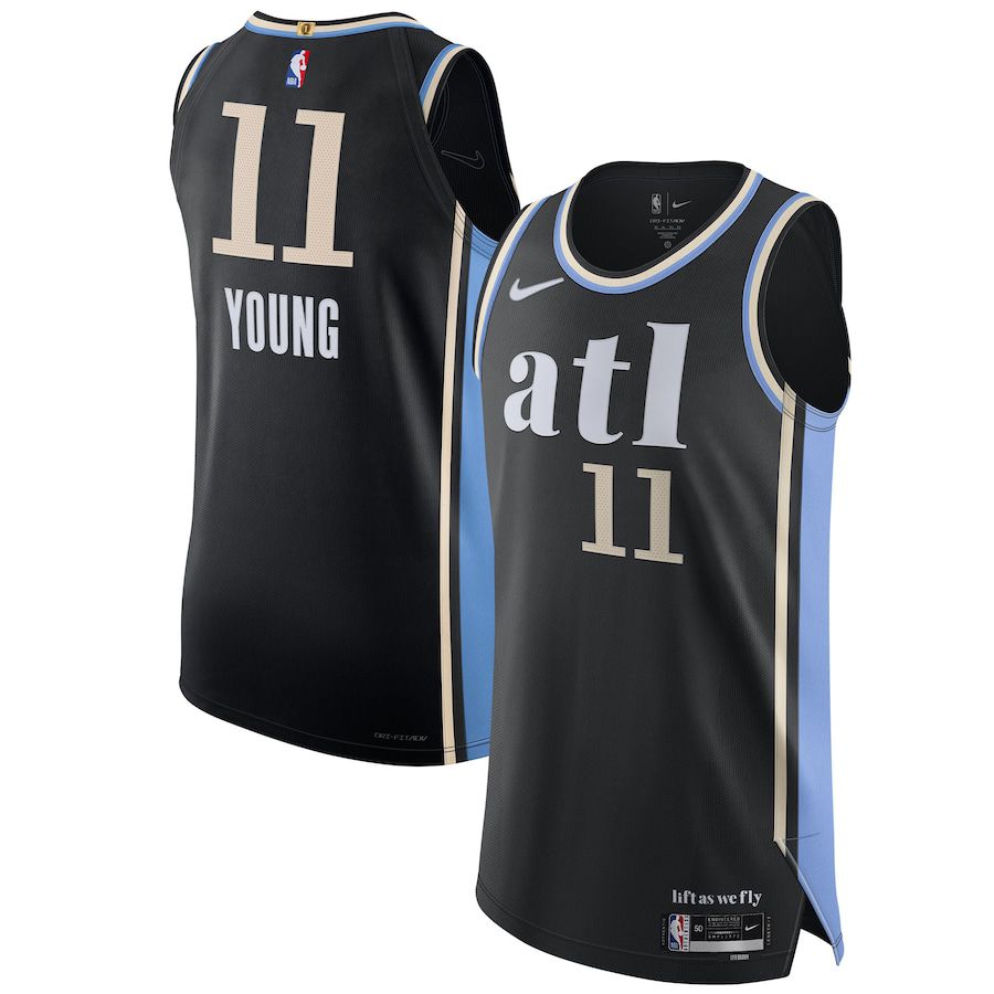 Men Atlanta Hawks #11 Trae Young Nike Black City Edition 2023-24 Authentic NBA Jersey